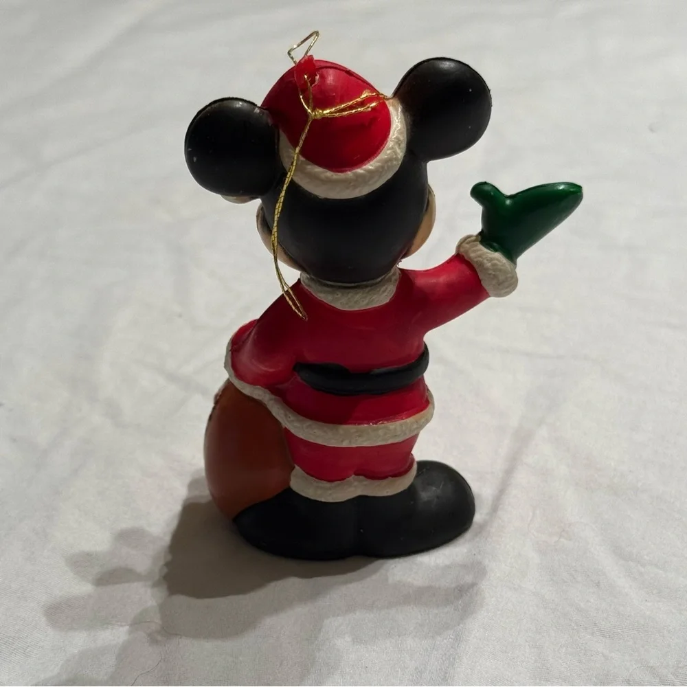 Vintage The Walt Disney Co. Mickey Mouse‎ Blow Mold Ornament Santa Claus